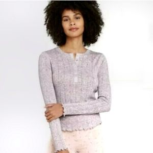 Women's long sleeve Henley tee. Size medium